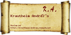 Krautheim András névjegykártya